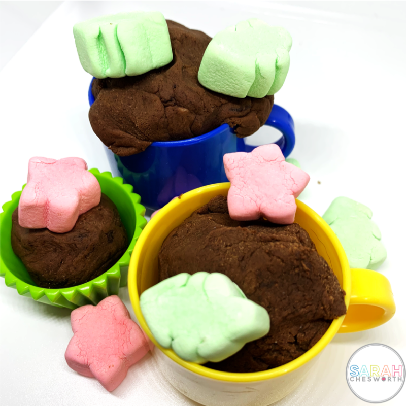 Hot Chocolate Play Dough in Plastic Cups
