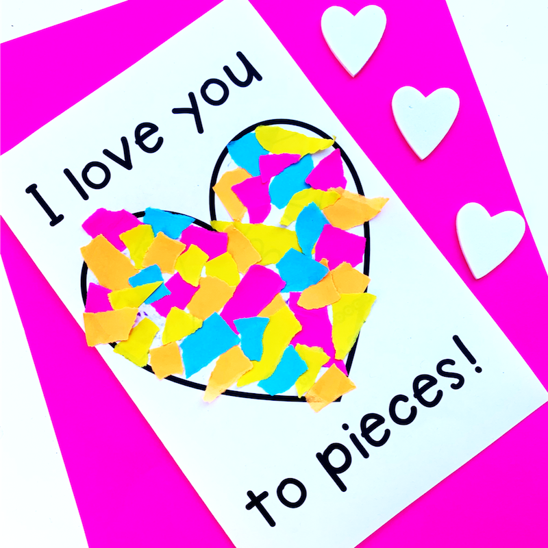 Easy Valentine Card for Kids Sarah Chesworth I Love You to Pieces