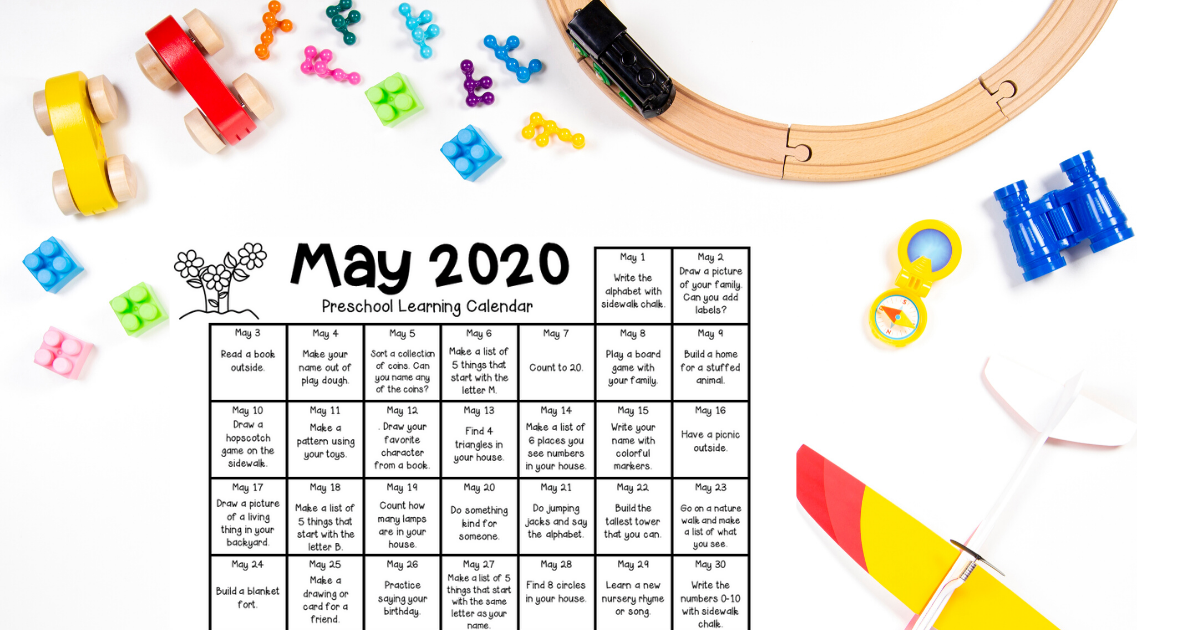 May Preschool Learning Calendar Sarah Chesworth