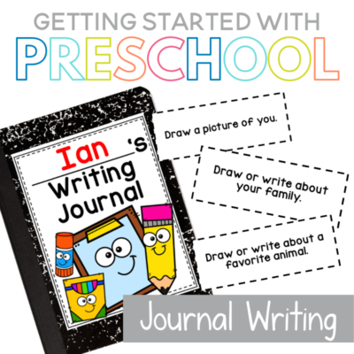 Preschool writing journals can be a great addition to your pre-k classroom! This post is focused on how to get starting using writing journals during your writing workshop time in the preschool classroom! It will show you how to easily set up preschool writing journals, preschool writing journal prompts ideas and more ideas for your writing lessons in preschool!