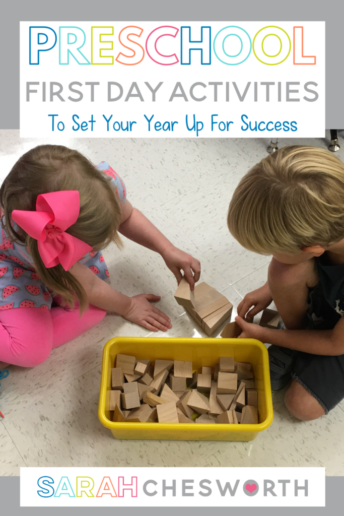 s there anything more fun to plan than preschool first day activities? The first day of school is one of my favorites, but it can also be one of the most stressful! Here are 5 first day of school preschool activities that will set your school year up for success! 
