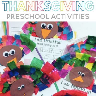 Are you looking for thanksgiving preschool activities to keep little ones busy? This post has Thanksgiving activities just for toddlers and preschoolers including turkey crafts, thanksgiving books, pumpkin pie play dough, thankful writing activities and more!