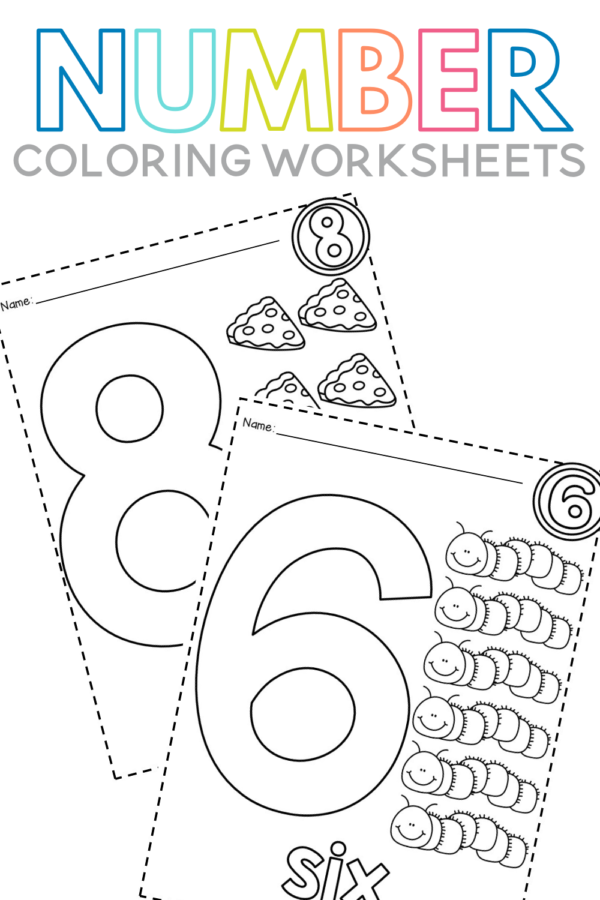 Number Coloring Worksheets For Kids - Sarah Chesworth