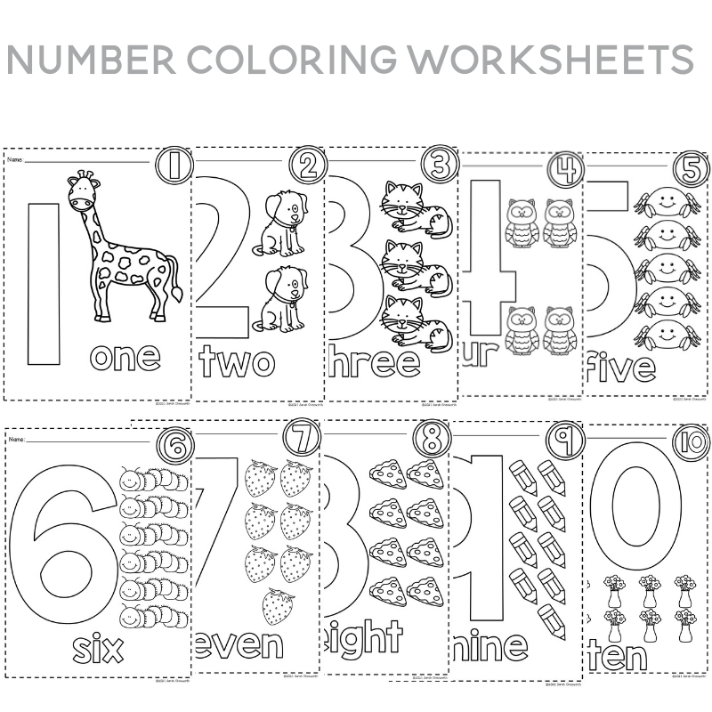 Are you looking for printable number worksheets that can be quickly printed and used with preschoolers? These number worksheets are simple and perfect for kids learning numbers! They include number tracing worksheets, number coloring worksheets, and other number activities to help preschoolers learn to recognize numbers and the quantity they represent.