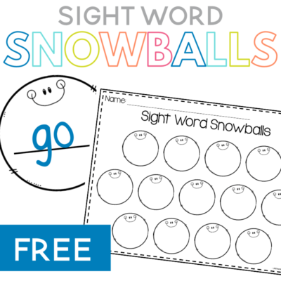 These sight word snowballs are a perfect winter literacy station for preschool, kindergarten, or first-grade students. It’s free and easy to print and quickly use! You can add your own sight words too to differentiate for your students! This is a great winter center for students to practice reading and writing sight words.