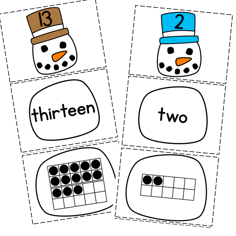 SNOWMEN Literacy & Math Centers - Modern Preschool