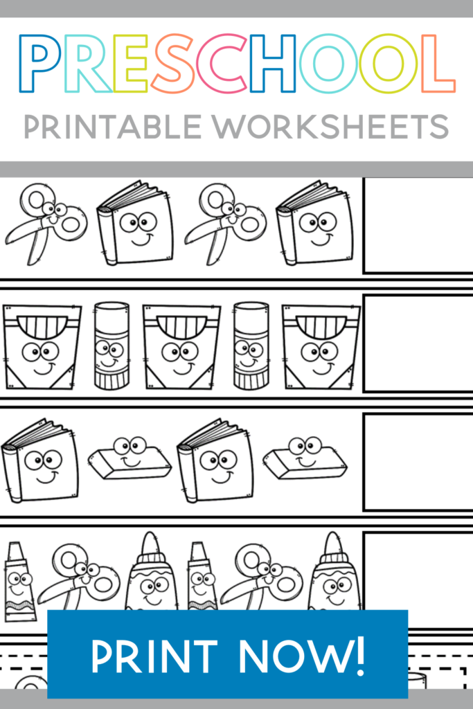 FREE Printable Back to School Pre-K Worksheets