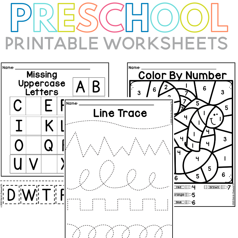8 Free Printable Preschool Worksheets for Learning Fun - Sarah