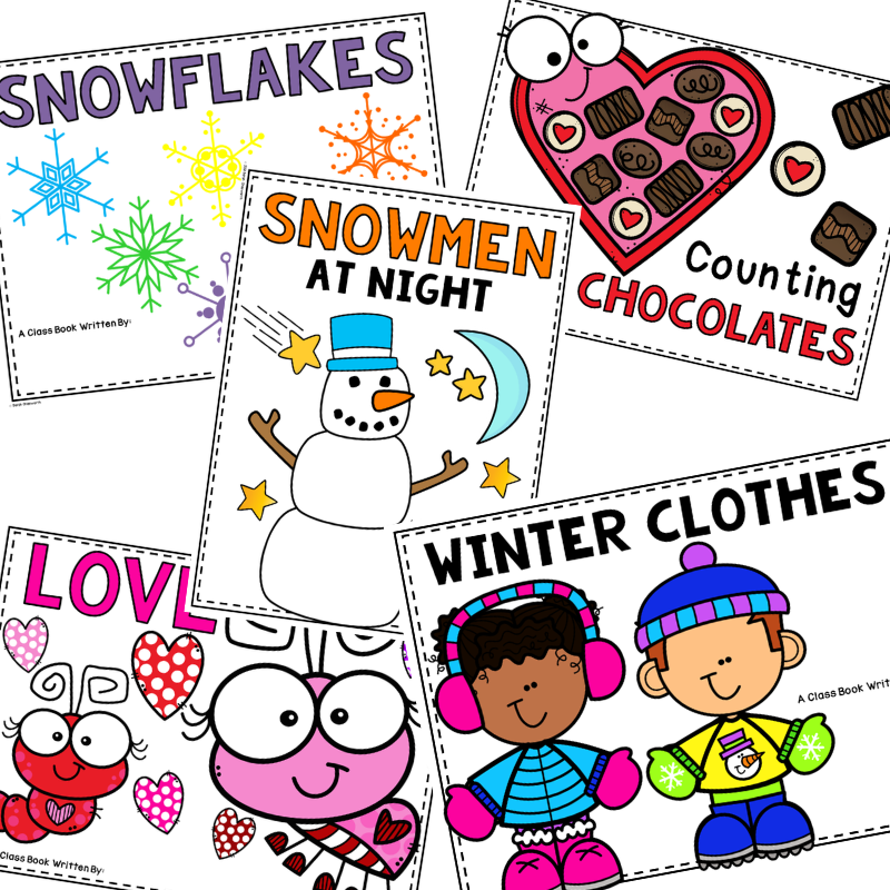 Class books are a wonderful writing activity for preschool and kindergarten students! This post has tons of great class book ideas to use with your students. These class-created books cover the beginning of the year, Halloween, Thanksgiving, and Christmas. Valentine's Day, Easter, and more!