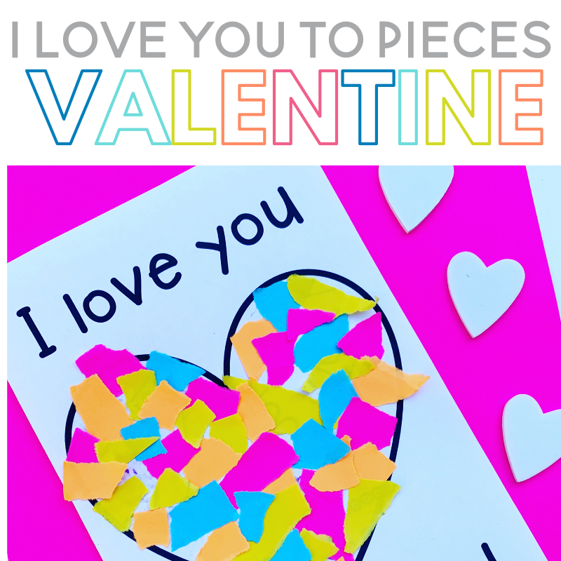 Celebrate Valentine's Day with this free printable craft! It includes everything you need to make an adorable paper heart valentine card that says "I Love You To Pieces". Best of all, it is fun for kids of all ages and you probably already have everything that you need! Check out this post to print the valentine card for free!