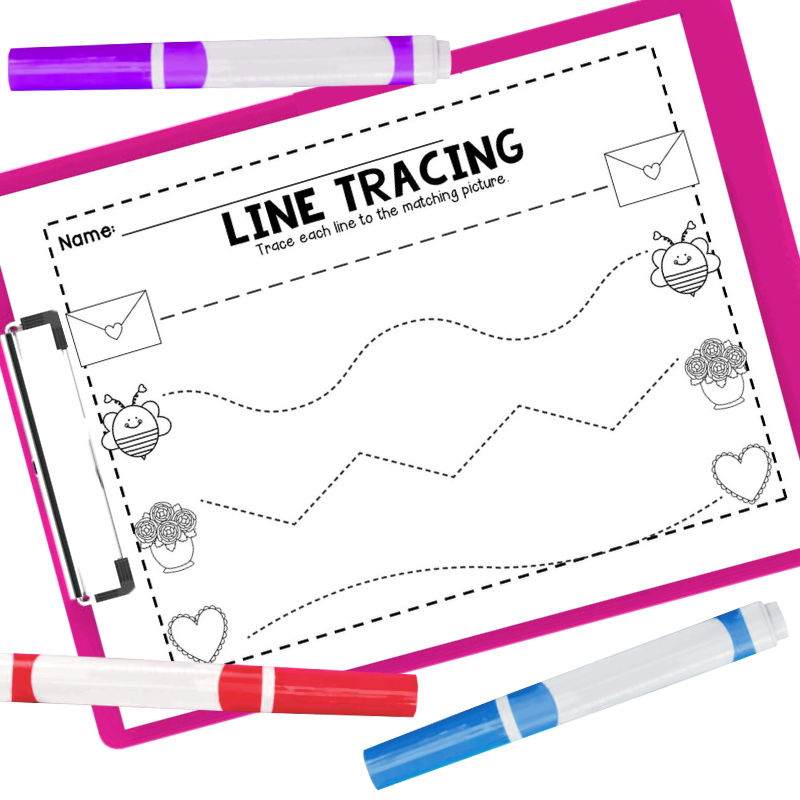 valentine's day line tracing
