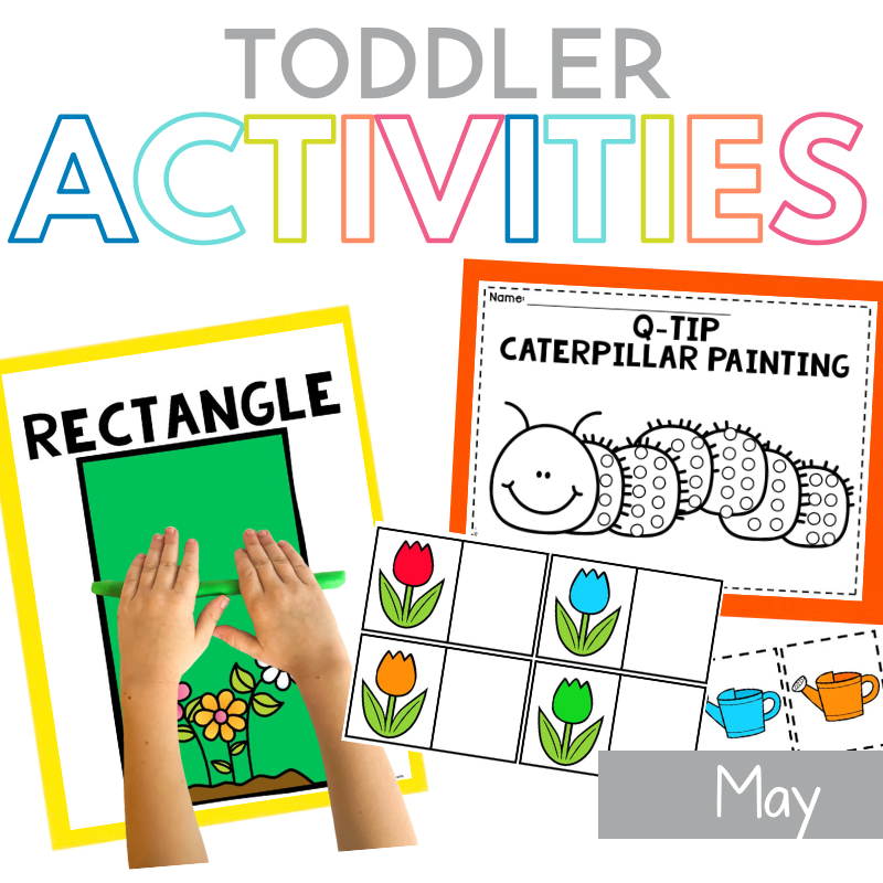 These May toddler activities are a great way to keep little ones entertained and learning this spring! This post has 10 fun creative activities for the month of May including a flower craft, plant drawing, spring activities, play dough mats and so much more!