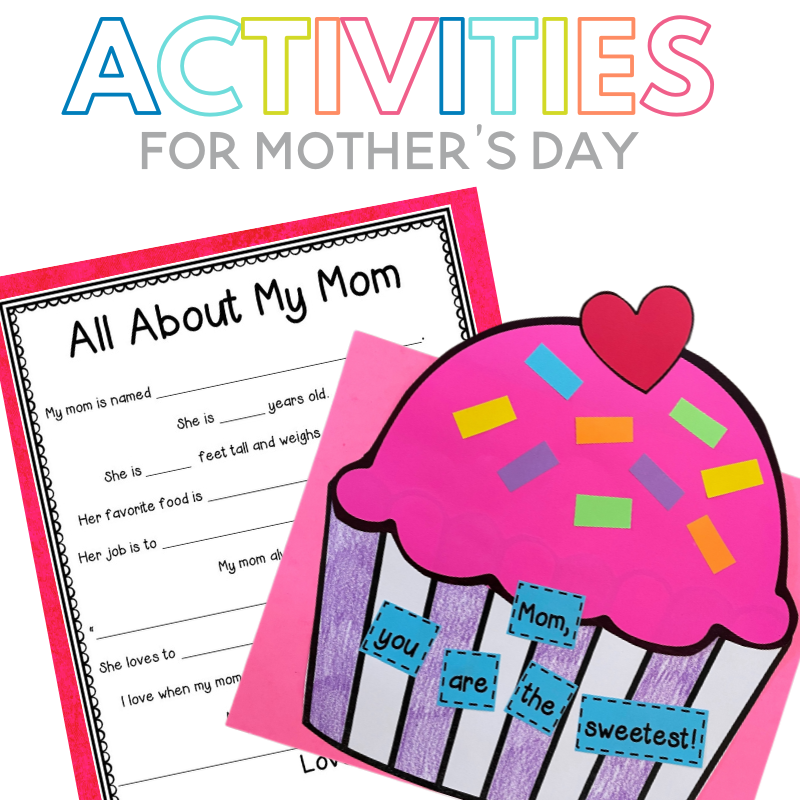 Mother's Day is such a sweet and special holiday! Here are a few Mother's Day activities to help celebrate the amazing moms! These activities are perfect for the classroom and can be sent home for students to give on Mother's Day. Activities include a mother's day craft, a letter for mom, an all-about-mom printable page, and more!