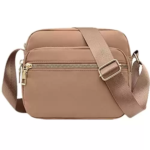 Nylon Crossbody Bags for Women with Zippered Compartments