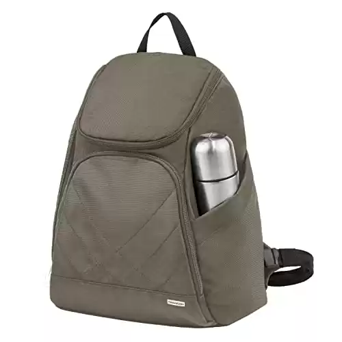 Travelon Anti Theft Classic Backpack with Water Bottle Sleeve, Nutmeg