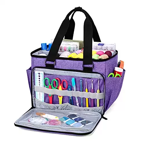 Accessories Organizer, Craft Storage Tote Bag with Pockets for School Supplies
