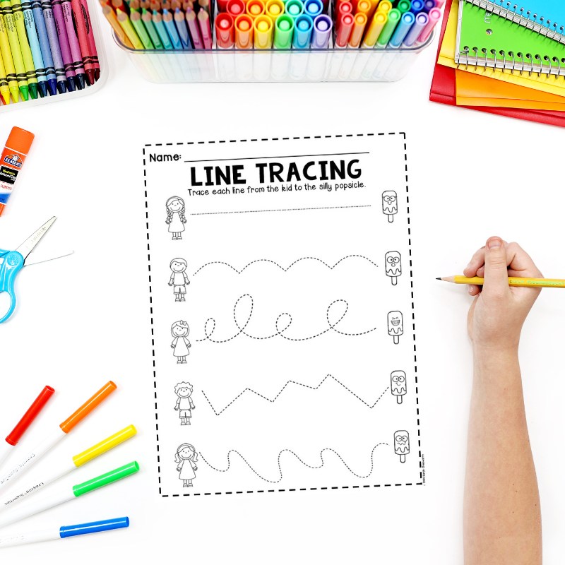 line tracing worksheet