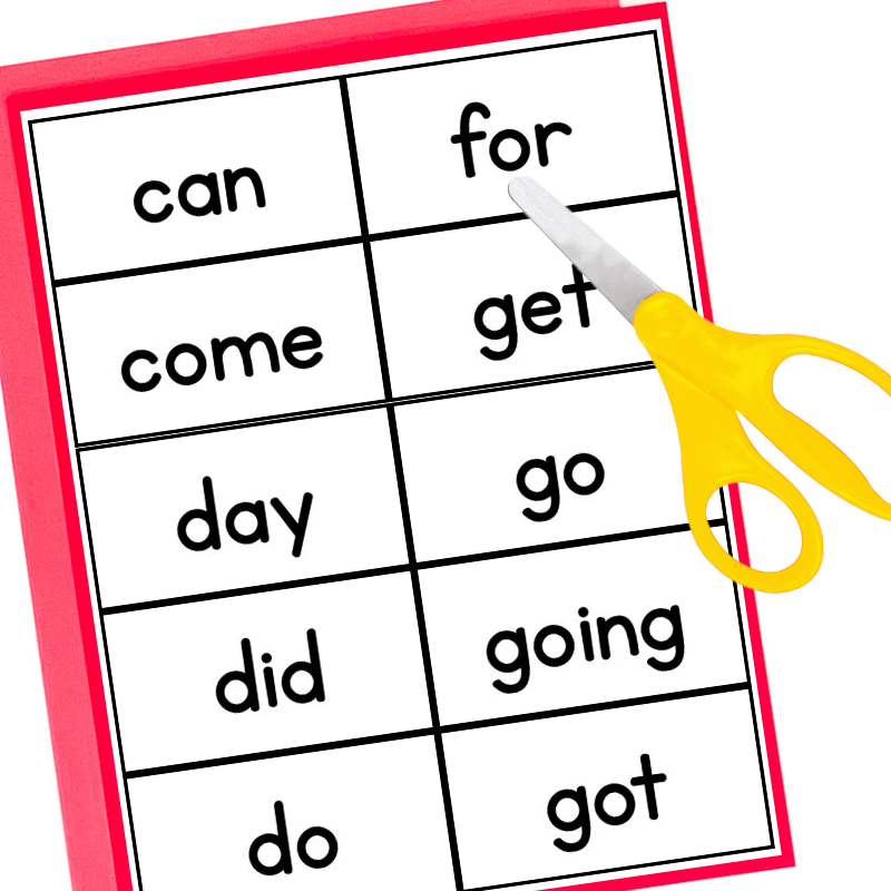 sight word flashcards kindergarten
