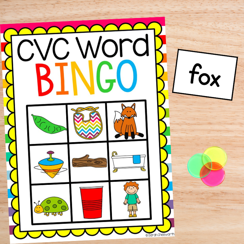 CVC Words: Lists and Printable Free Activities for Teaching - Sarah ...