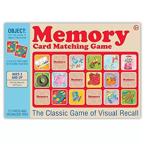 Memory Matching Game The Classic Game of Visual Recall For Ages 3+ For 1+ Players