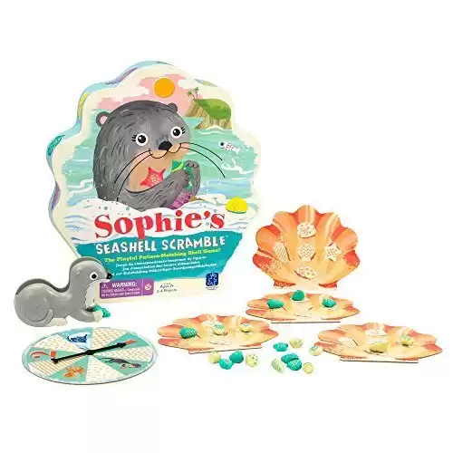 Educational Insights Sophie's Seashell Scramble Game for Preschoolers & Toddlers, Patterns & Matching Game, Fine Motor Skills, Ages 3+