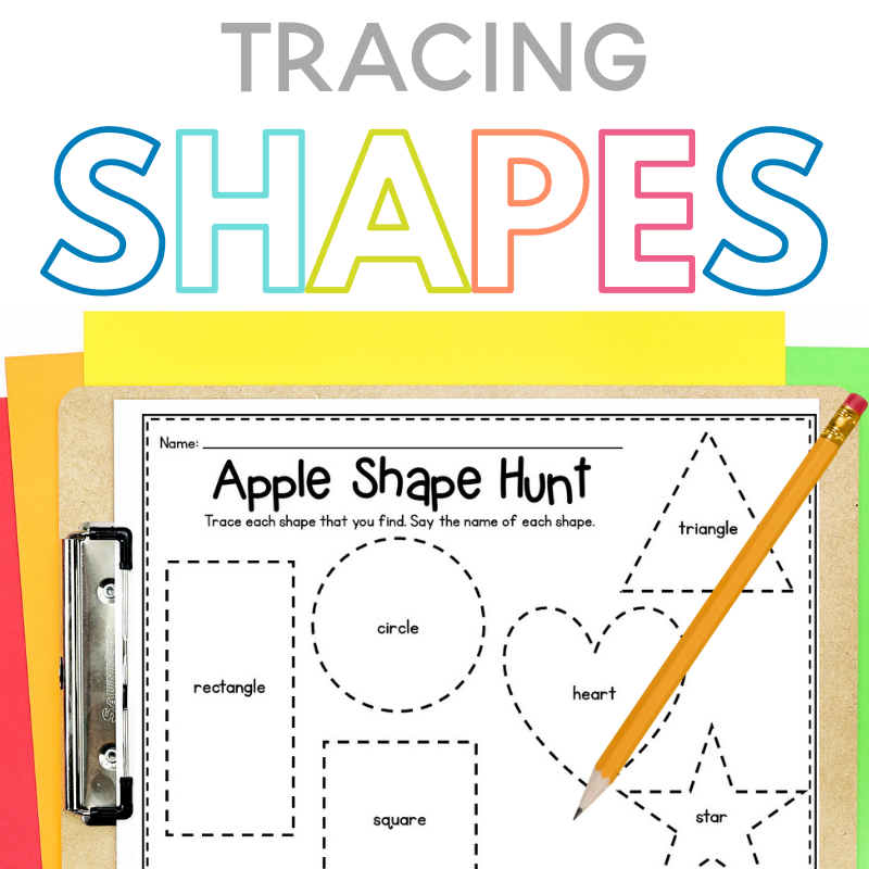 Interactive Tracing Shapes Worksheets for Preschool
