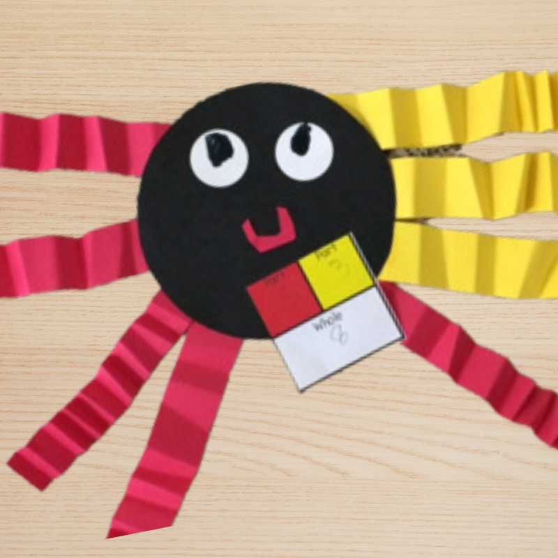 Help your students practice decomposing numbers with this fun spider craft! Students will decompose the number 8 using two different colored legs on their spider craft.