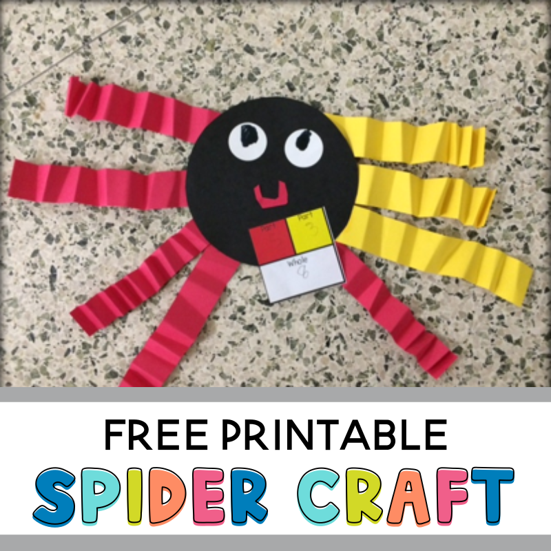 Free Printable Spider Craft to Teach Kids Math