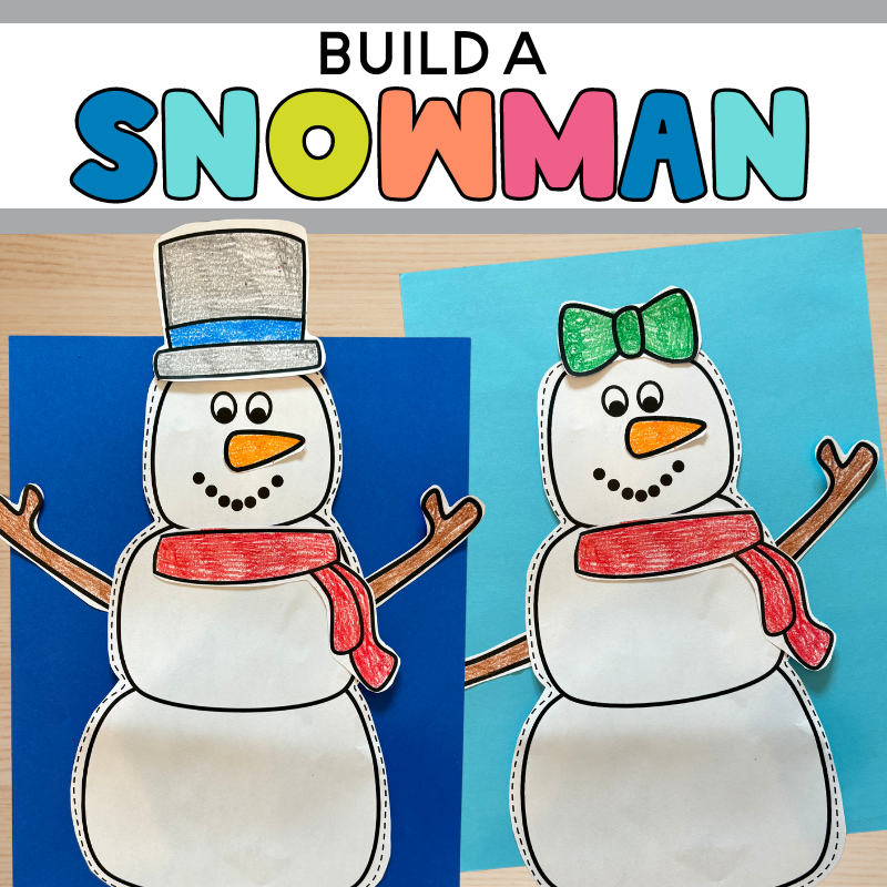 Free Printable Build a Snowman Coloring Page