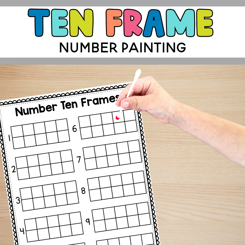 Ten Frame Number Painting with Q-Tips