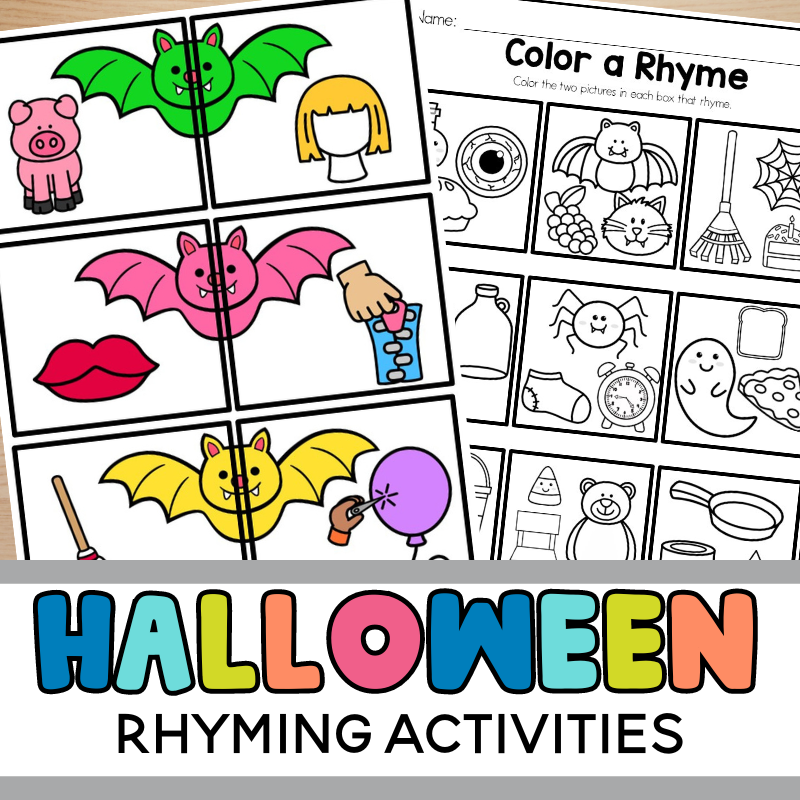 Halloween Rhyming Words Worksheet and Activities