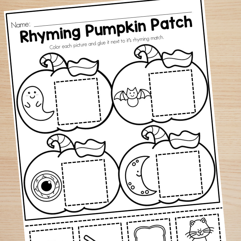 Halloween-Rhyming-Worksheets